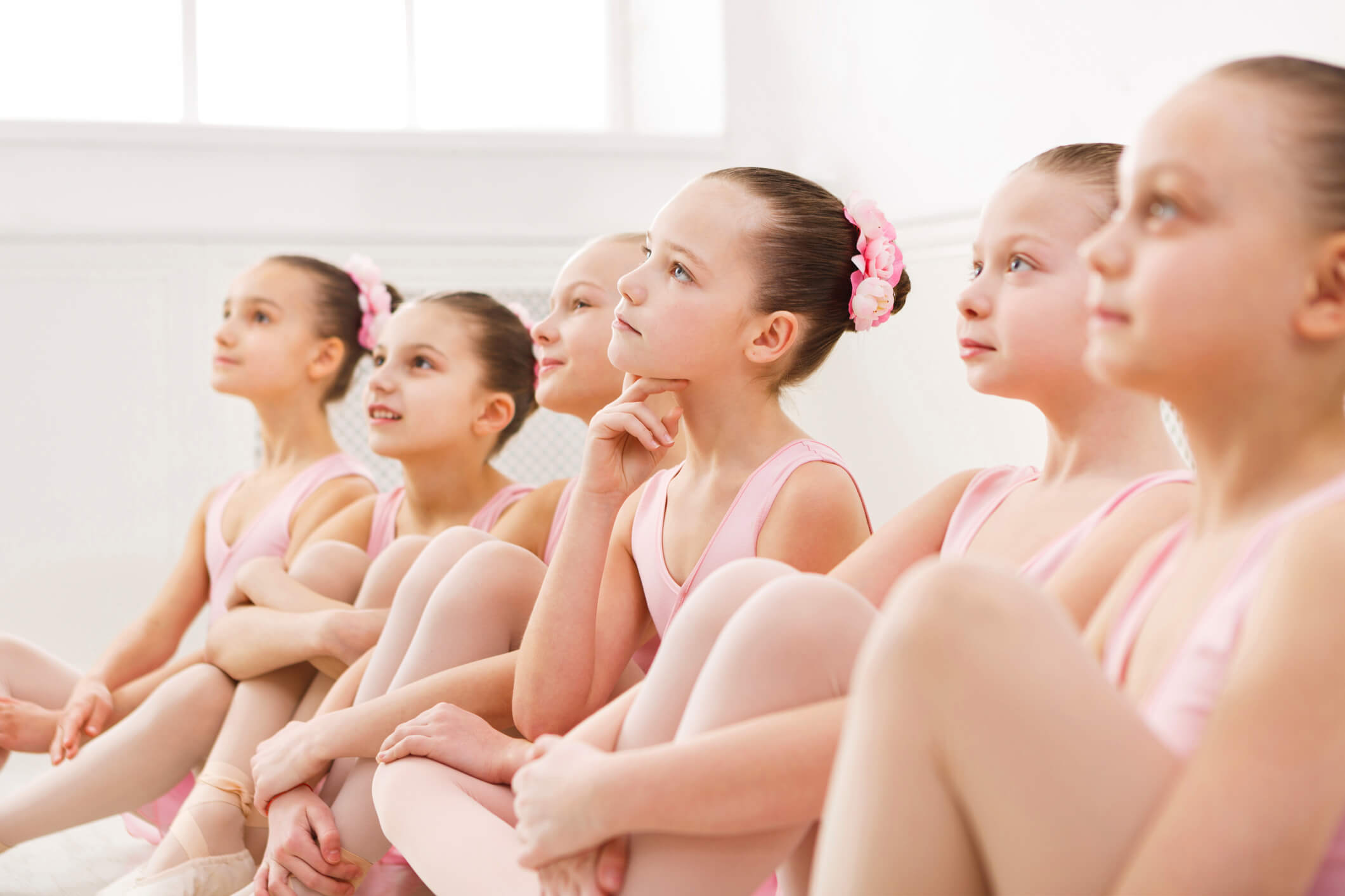 Little ballerinas in ballet studio